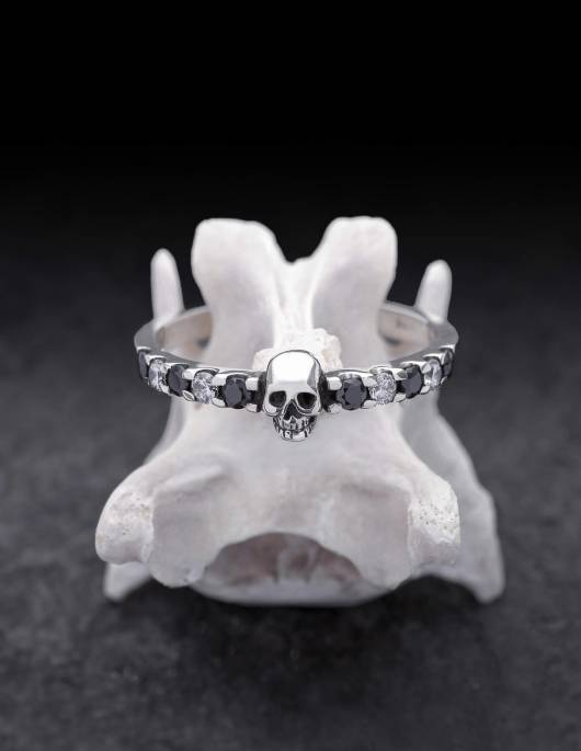 2.00Ct Round Cut White Diamond Gothic Skull Engagement Wedding Ring St –  Gothic King