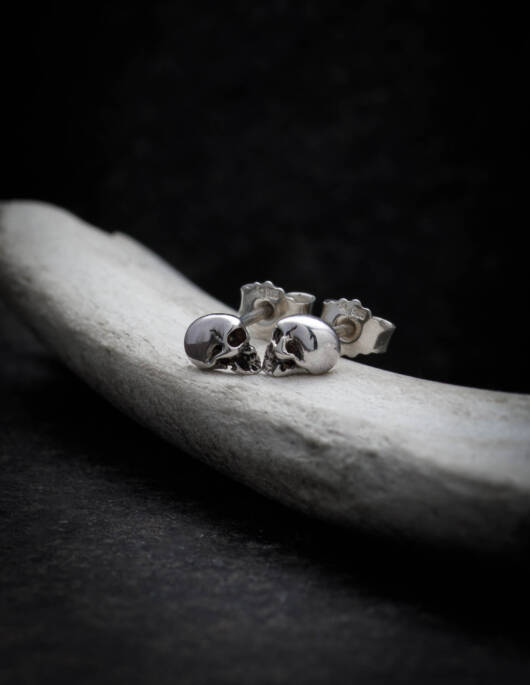 KISSING SKULLS - gothic Ohrstecker in 925er Silber